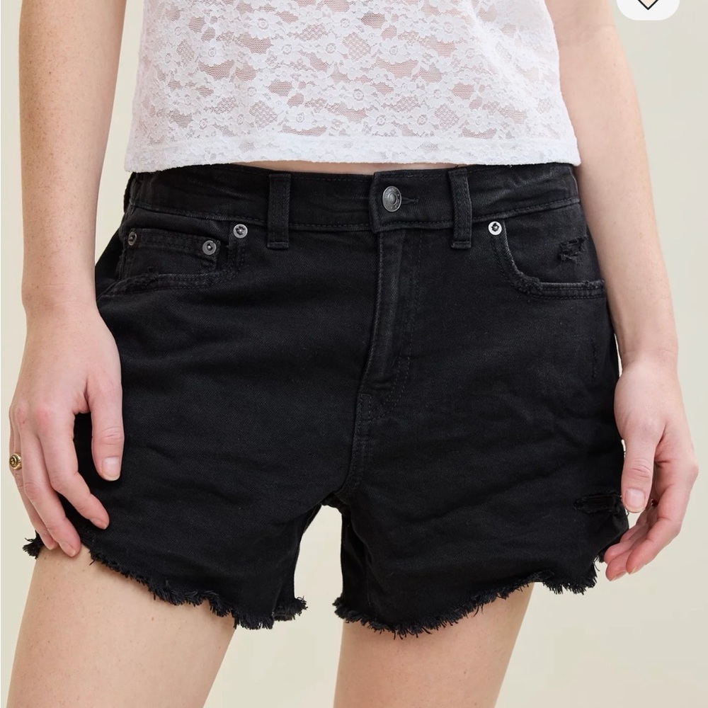 NWOT Aerie Black Distressed Daydream Denim Short, Size Large